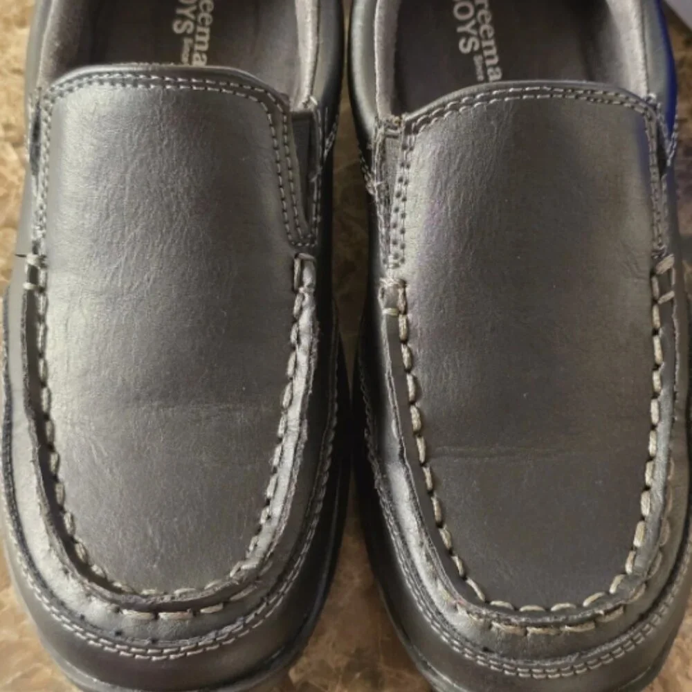 Boys' Freeman Little Kid Black Loafers Dress Shoes Party School Shoes Size 1